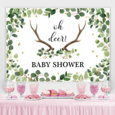 Lofaris Oh Deer Green Gender Reveal Baby Shower Backdrop